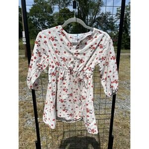 Dip Girls Dress Long Sleeve Floral Size Small 6-7 Buttons